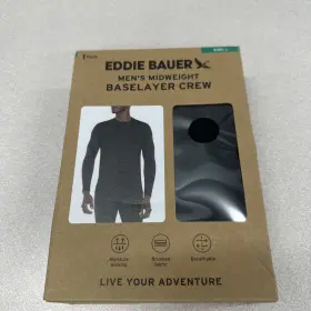 Eddie Bauer 760563350645 Mens Midweight Baselayer Crew Size Large