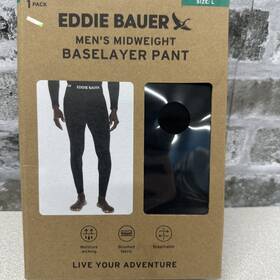 Eddie Bauer 760563350683 Mens Midweight Baselayer Pants Black Size L New In Box