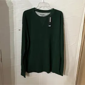 113591 Essential By Seven Apparel Green Thermal Long Sleeve Base Layer Top Large