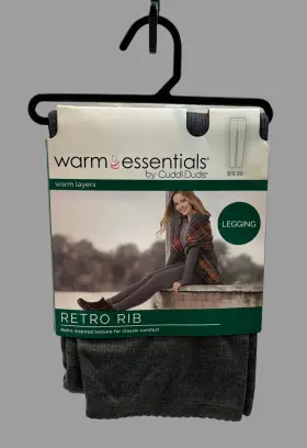 Cd8627234 Essentials Cuddl Duds Retro Rib Warm Women Xxl Gray Graphite Heather Legging