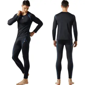 Fitextreme 809477406153 Maxheat Mens Thermal Underwear Long Johns Set With Fleece Lined Black Xl