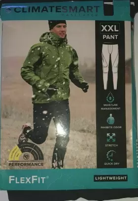 Flexfit 086201398634 Climatesmart Flex Fit Lightweight Thermal Long Pants Xxl Blk