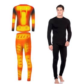 Foern 755113735850 Heated Underwear Set Fleece Lined Thermal Body Suit Men Winter Motorcycle Top