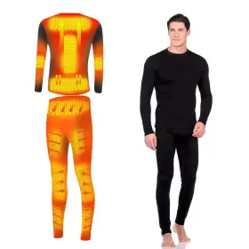 Foern 755113735850 Heated Underwear Set Fleece Lined Thermal Body Suit Men Winter Motorcycle Top