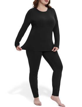 Foreyond Co001 Plus Size Thermal Underwear Women Fleece Long Johns Base Layer Pajama Sets Xl