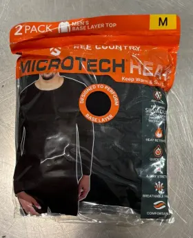 Free Country 193227197763 Microtech Heat Base Layer Top 2 Pack - Medium