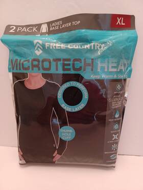 Free Country 194777133525 Womens 2 Pack Microtech Heat Base Layer Top Size Xl New Sealed