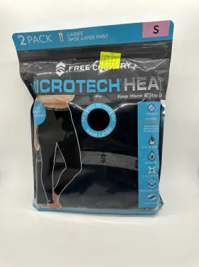 Free Country 194777133594 2-pack Womens Black Microtech Heat Base Layer Pants Nwt 60 Small