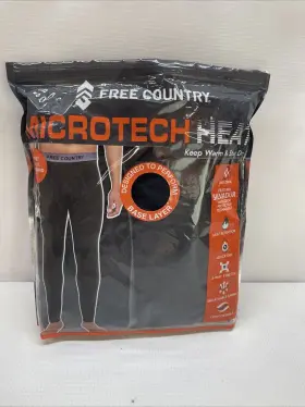 Free Country 194777133815 Mens Microtech Heat Base Layer Pant 2 Pk Large Open Pack Msrp 60
