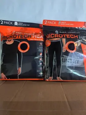 Free Country 194777133822 New-2 Pack- Mens Microtech Heat Xl Base Layer Pant And Top