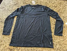 Free Country 194777140523 Mens Base Layer Top Long Sleeve Black Size L