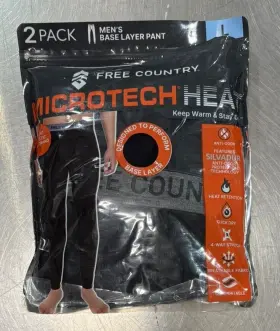 Free Country 194777197725 Microtech Heat Base Layer Pant 2 Pack - Large