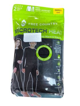 Free Country 194777202399 Microtech Heat Kids Unisex Base Layer Black Small S Set
