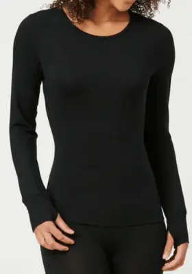 Free Country 194777253872 2-pack Women Black Microtech Heat Base Layer Ls Top Shirt Nwt S 60
