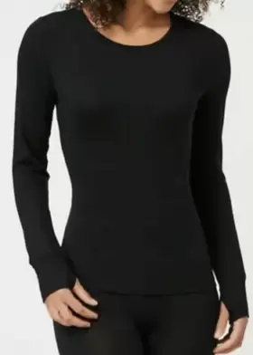 Free Country 194777253889 2-pack Women Black Microtech Heat Base Layer Ls Top Shirt Nwt M 60