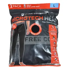 H12m1a9833 Free Country New Mens Microtech Heat Base Layer L 35-38 Pants 2 Pack