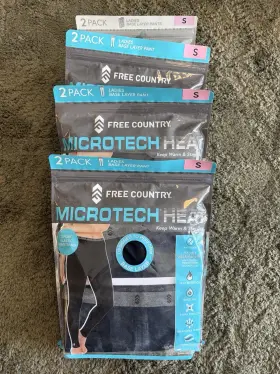 H21.1a973 Free Country Microtech Heat Base Layer Pants 2 Pack Size S Anti-odor Quick Dry