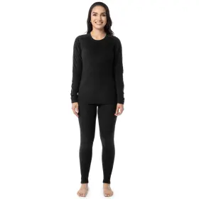 14357-460-m Fruit Of The Loom 14356/14357-460-m Womens Fleece Lined Thermal Underwear Set Indigo Ocean Medium