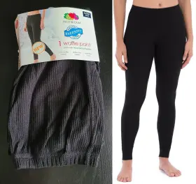 Fruit Of The Loom 196203041145 Eversoft Womens Waffle Pants Size X-small 0-2 Black New