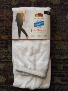 Fruit Of The Loom 196203041404 Womens Xxl 20 Eversoft Waffle Thermal Bottoms Pant White