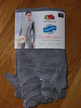 Fruit Of The Loom 196203041459 Women S Thermal Waffle Crew Top Grey Xxl 20