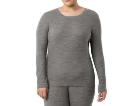 Fruit Of The Loom 196203041466 Womens Eversoft Waffle Thermal Top Gray Size Xl 16-18