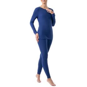 Fruit Of The Loom 196203041596 Waffle Thermal Base Layer Set Womens Large Blue Brand New