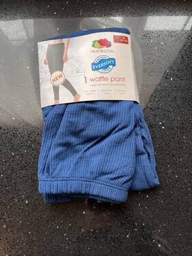 Fruit Of The Loom 196203041695 Womens Eversoft Waffle Thermal Bottom Navy Size M Nwt