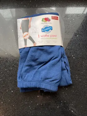 Fruit Of The Loom 196203041695 Womens Eversoft Waffle Thermal Bottom Navy Size M Nwt