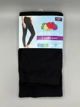 Fruit Of The Loom 196203138623 Women S Size Xxxl Waffle Thermal Bottoms Pant Cold Black