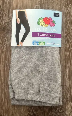 Fruit Of The Loom 196203138692 Thermal Pants Super Soft Moisture Wicking Gray Womens Xs 0-2