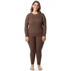 Fruit Of The Loom 196203154234 Womens Recycled Waffle Thermal Top And Bottom Set Plus Size 3x