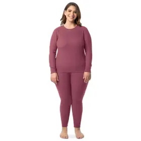 Fruit Of The Loom 196203154395 Womens Recycled Waffle Thermal Top And Bottom Set Plus Size 3x