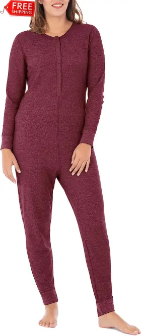 Fruit Of The Loom 313109051096 Womens Micro Waffle Premium Thermal Union Suit
