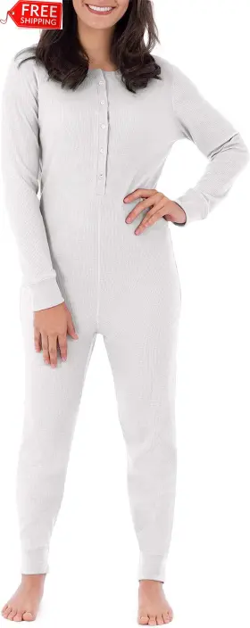 Fruit Of The Loom 445005930946 Womens Micro Waffle Premium Thermal Union Suit