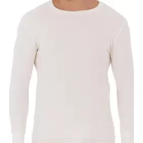 Fruit Of The Loom 761253077996 Mens Crew Neck White Thermal Waffle Base Shirt Large Natural