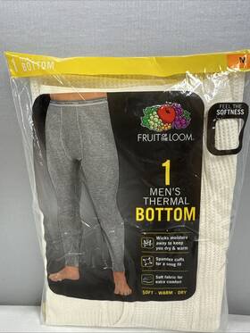 Fruit Of The Loom 761253078047 Mens White Thermal Pants Size Medium New Sealed