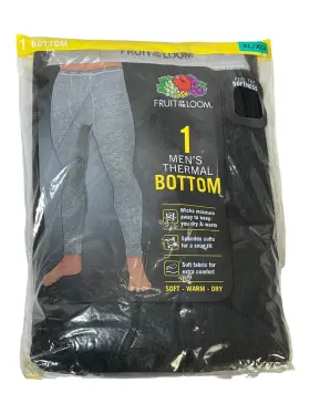 Fruit Of The Loom 761253078153 Mens Thermal Moisture Wicking Bottom Xl 40 Inch - 42