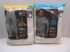 Fruit Of The Loom 761253154697 Shirt Mens Crew Neck White Thermal Waffle / Pant Set Size Xl