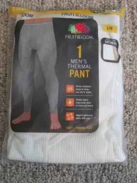 Fruit Of The Loom 761253154734 Mens Dual Defense Thermal Bottom Color Off White Size Large