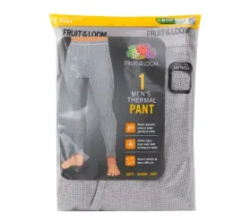 Fruit Of The Loom 761253154796 Mens Xl Thermal Waffle Underwear Bottom 40-42 Gray Heathr