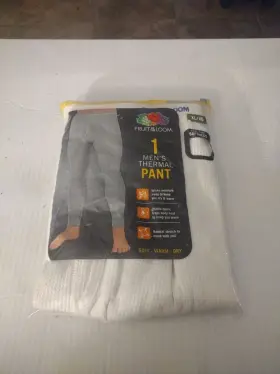 Fruit Of The Loom 761253154819 Thermal Pants Mens Size Xl Underwear Natural White 1 Pack New
