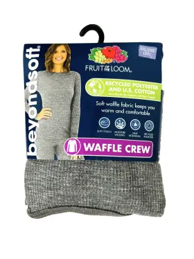 Fruit Of The Loom 761253155243 Women S Gray Beyond Soft Thermal Waffle Crew Top Xxl 20 - New
