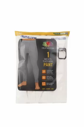 Fruit Of The Loom 761253156257 Thermal Pants Mens Size 2xl Underwear Natural White 1 Pack