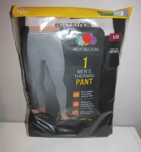 Fruit Of The Loom 761253156264 Mens Thermal Pants Size Small 28-30 Brand New In Package
