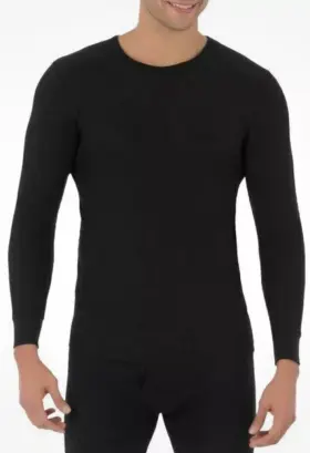 Fruit Of The Loom 761253156363 Men S Black Thermal Crew Shirt Size M Nwt