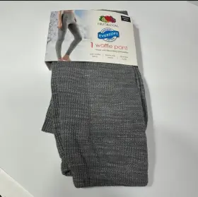 Fruit Of The Loom 761253226561 Womens Thermal Pants Size Xs 0-2 Gray Waffle Design Soft New