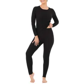 Fruit Of The Loom 761253243292 Womens Micro Waffle Premium Thermal Set Black X-large