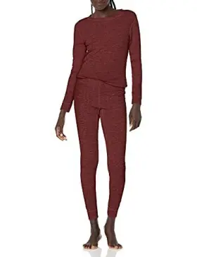 Fruit Of The Loom 761253243650 Womens Micro Waffle Premium Thermal Set Merlot Heather X-large
