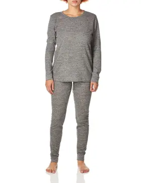 Fruit Of The Loom 761253243728 Womens Micro Waffle Premium Thermal Set Smoke Heather Medium